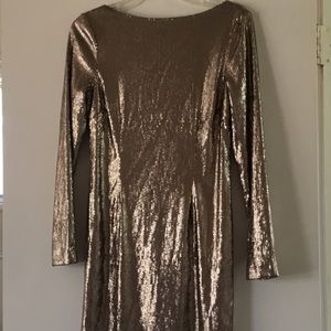 New Bronze Sequin Short Dress Size S